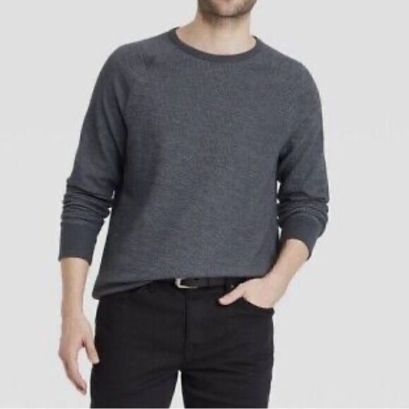 NWT Goodfellow & Co Long Sleeve Textured Crew Neck Gray XL Standard Fit - Picture 3 of 9